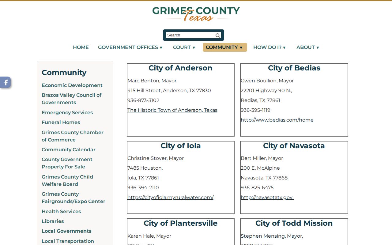 Bedias Grimes County official arrest-record jurisdiction source